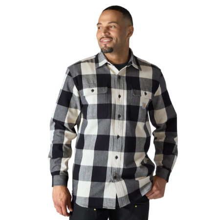 Koszula Flanelowa Carhartt Heavyweight Plaid Shirt - Oat Milk